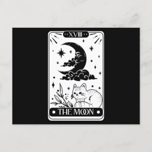Postale Carte Moon Tarot et chat mignon