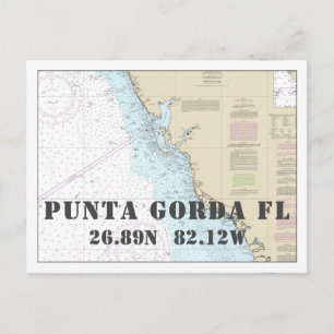 Postale Carte Nautique Punta Gorda FL Latitude Longitude