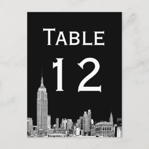 Postale Carte numérique NYC Skyline 01 Etched Table Number