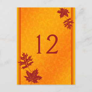 Postale Carte Numéro de tableau Feuilles Automne