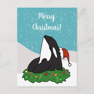 Postale Carte Orca Noël