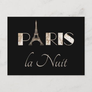 Postale Carte Paris vintage Paris La Nuit