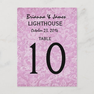 Postale Carte Pastel Pink Mariage damassé