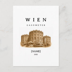 Postale Carte personnalisée Wien Gasometer Nom & Année