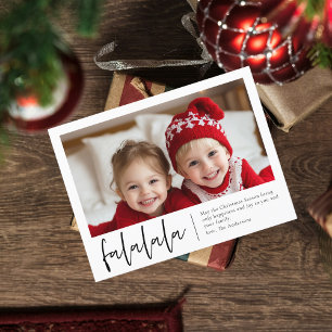 Postale Carte photo de Noël personnalisée "Falalala"