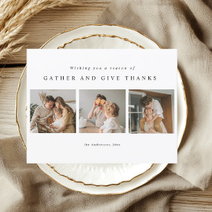 Postale Carte Photo de Thanksgiving Moderne "Se Rassembler