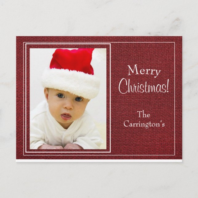 Postale Carte photo de vacances Simple Script Noël (Devant)