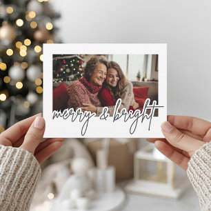 Postale Carte Photo Joyeuse & Lumineuse Script Moderne
