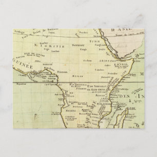 Postale Carte physique de l'Afrique