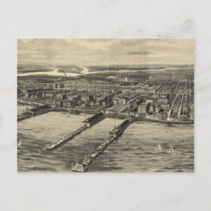 Postale Carte picturale vintage de Atlantic City (1909)