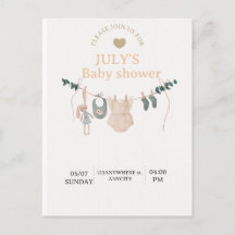 Carte plate BABY SHOWER
