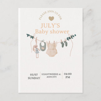 Postale Carte plate BABY SHOWER