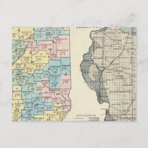 Postale Carte politique de l'Illinois