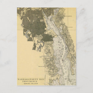 Postale Carte portuaire de Narragansett Bay Providence 192
