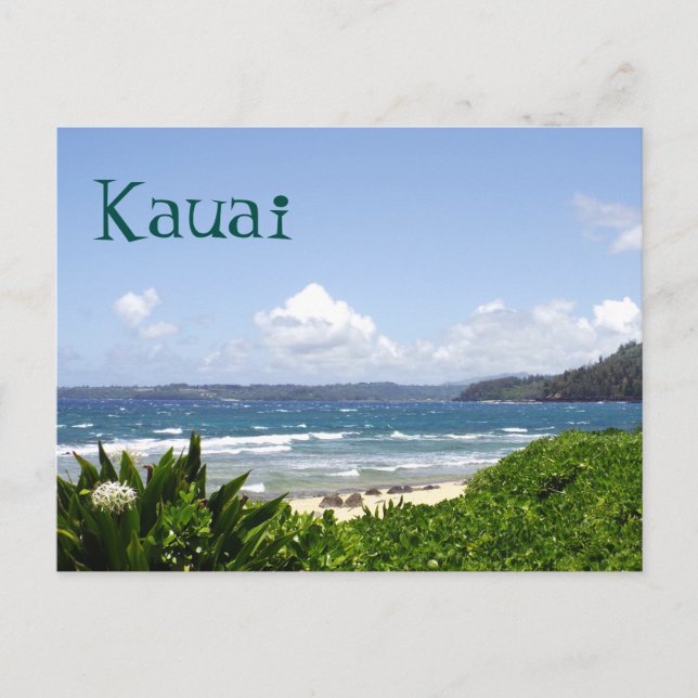 POSTALE CARTE POSTALE, KAUAI/VAGUES ROULANT À CÔTÉ (Devant)
