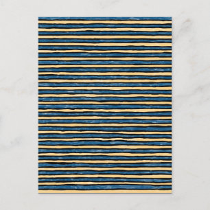 Postale Carte postale, rayures peintes, bleue et jaune