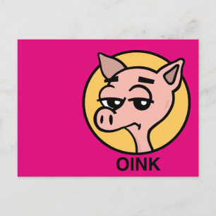 POSTALE CARTE POSTCARD DE PIG DE CARTOON FUNNY