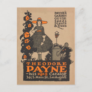 Postale carte publicitaire vintage catalogue de jardin