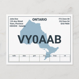 Postale Carte QSL de l'Ontario