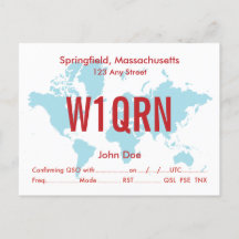 Carte QSL Retro World Blue