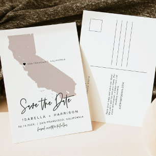 Postale Carte QUINN- Californie Enregistrer la date Moveab