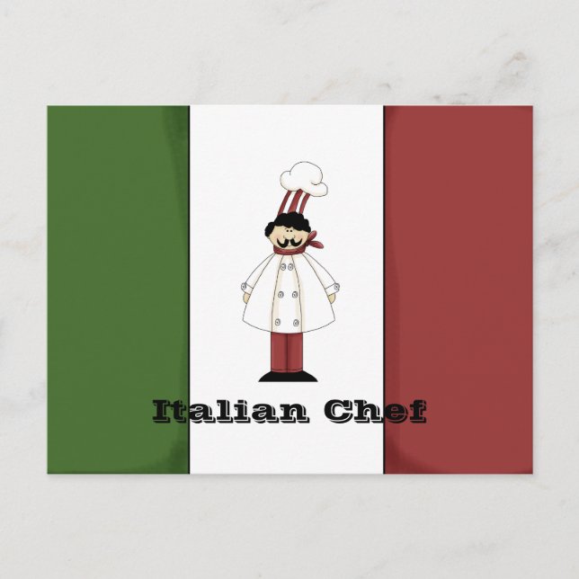 Postale Carte Recette Chef Italien #1 (Devant)