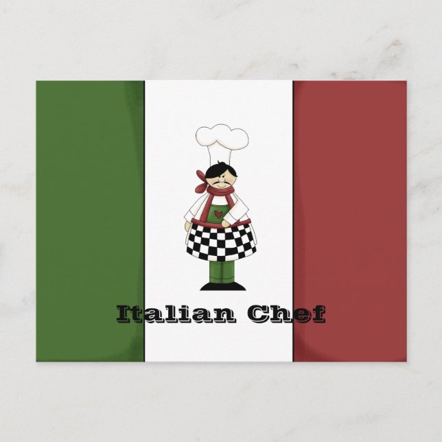 Postale Carte Recette Chef Italien #8 (Devant)