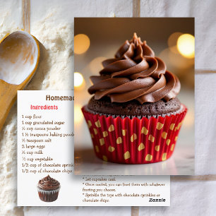 Postale Carte Recette Cupcake au chocolat