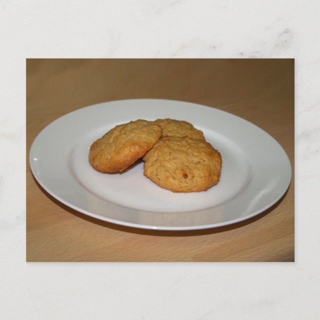 Postale Carte Recette de biscuits à base de beurre d'arach (Devant)