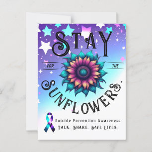 Postale Carte Restez pour les Tournesols