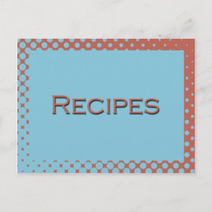 Postale Carte Retro Aqua et Recette Rose