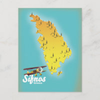 Carte rétro de Sifnos Grèce