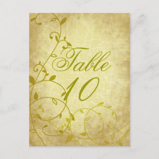 Postale Carte rose II Vine Vintage Crackle Table Numéro
