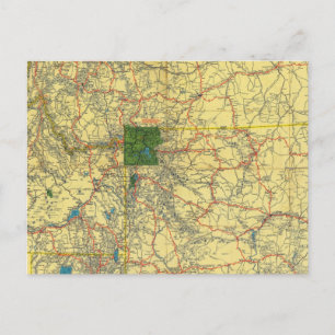 Postale Carte routière Idaho, Mont, Wyo