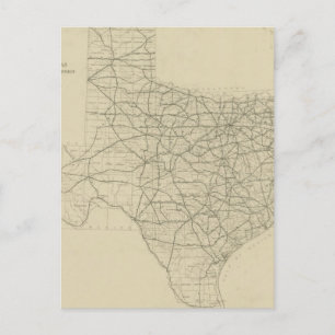 Postale Carte routière vintage du Texas (1919)