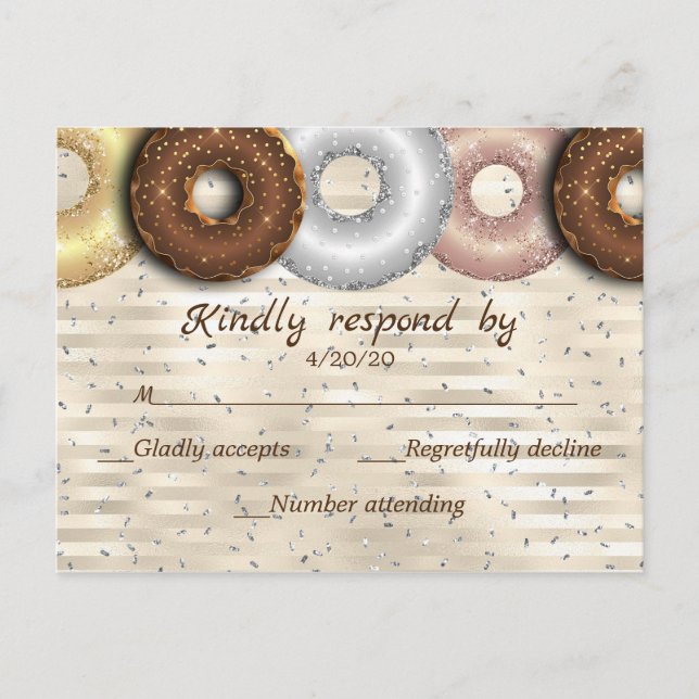 Postale Carte RSVP de mariage Donut (Devant)
