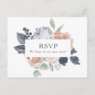 Postale Carte RSVP simple Rustic Floral