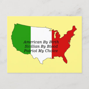 Postale Carte Sicilienne American Italian Patriot USA