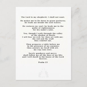 Postale Carte Silhouette Mariage blanc 23e Psaume