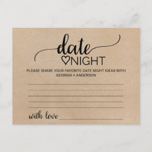 Postale Carte simple Faux Kraft Date Idée de nuit