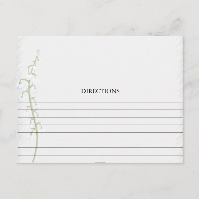 Postale Carte simple Lily of the Valley Recette (Devant)