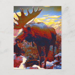 Postale Carte Souvenir Park City Moose