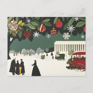 Postale carte style Art déco de Washington DC Lincoln Memo