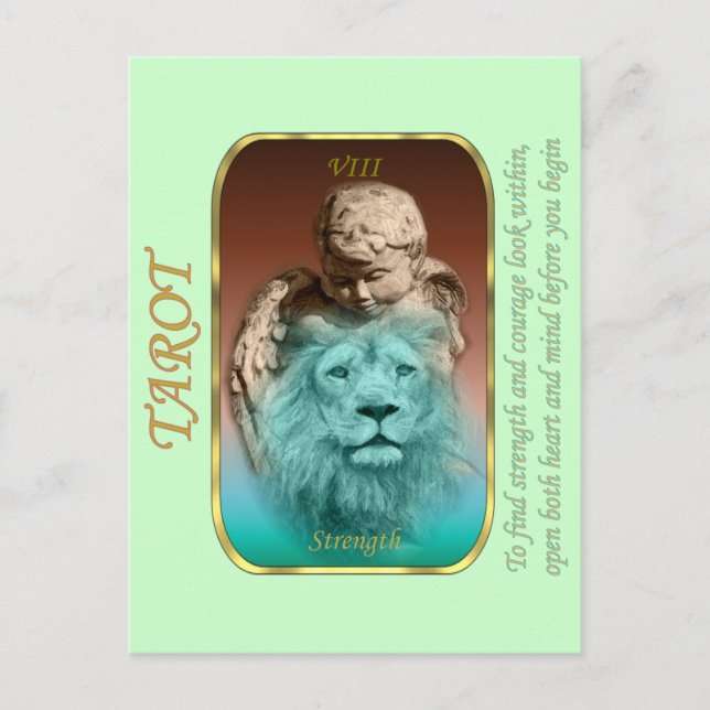 Postale Carte Tarot - Force (Devant)