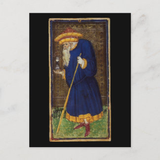 Postale Carte Tarot Hermit