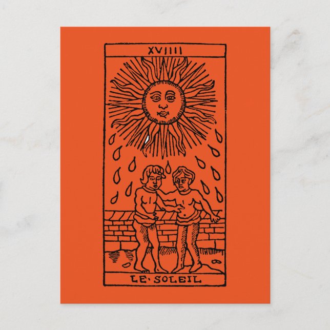 Postale Carte Tarot : Le Soleil (Devant)