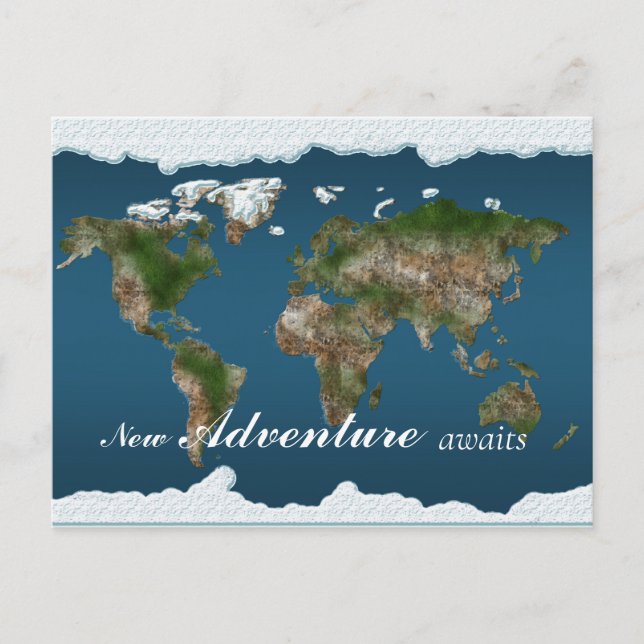 Postale Carte Terre Nouvelle aventure (Devant)
