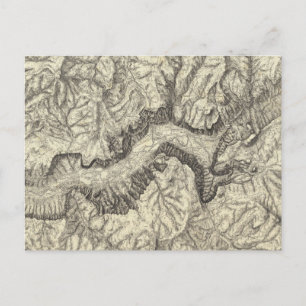 Postale Carte topographique de la vallée de Yosemite
