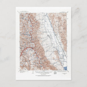Postale Carte topographique du mont Whitney vintage Califo