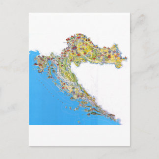 Postale Carte touristique de Croatie, hrvatska turistička